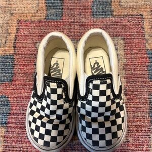 Vans Kids Slip-On Checkerboard Sneakers - Black & White